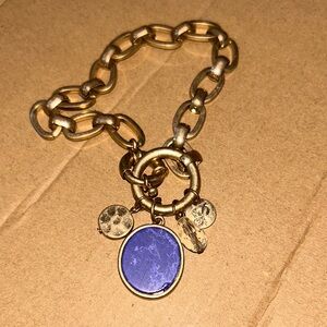 Premier Gold Bracelet with Blue‎ Charms
